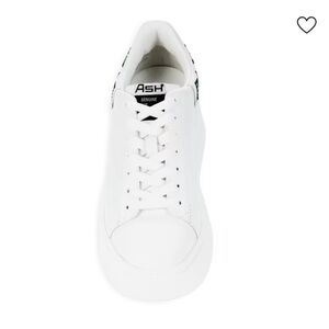 Ash Moby White Leather Platform Sneakers With Box